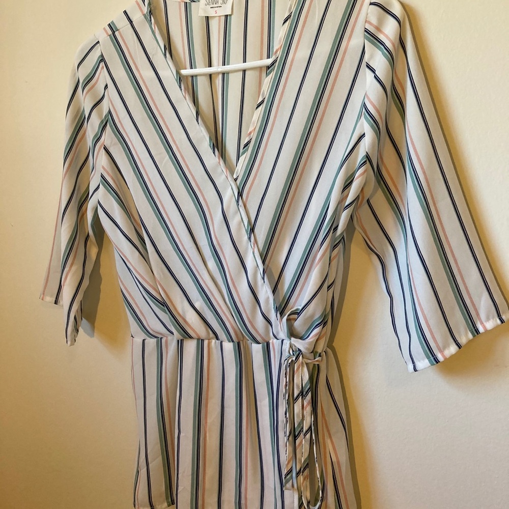 Women's Half Length Sleeve Striped Shirt